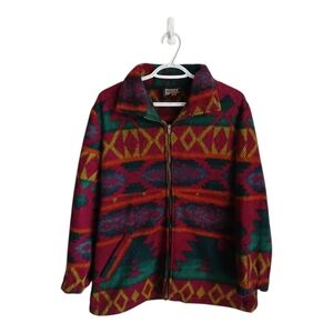 Vintage Womens Aztec Print Jacket Discovery Bay Medium Boho Hippie Cottagecore